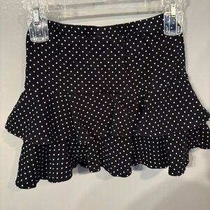 Gymboree Black Polka Dot Ruffle Skirt Skort Stretchy Tiered‎ Layered (Girls 8)